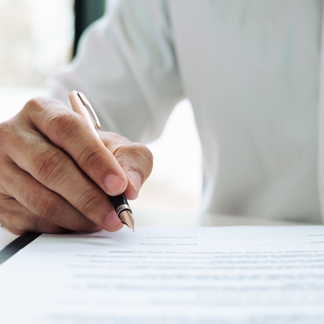 writing on a contract