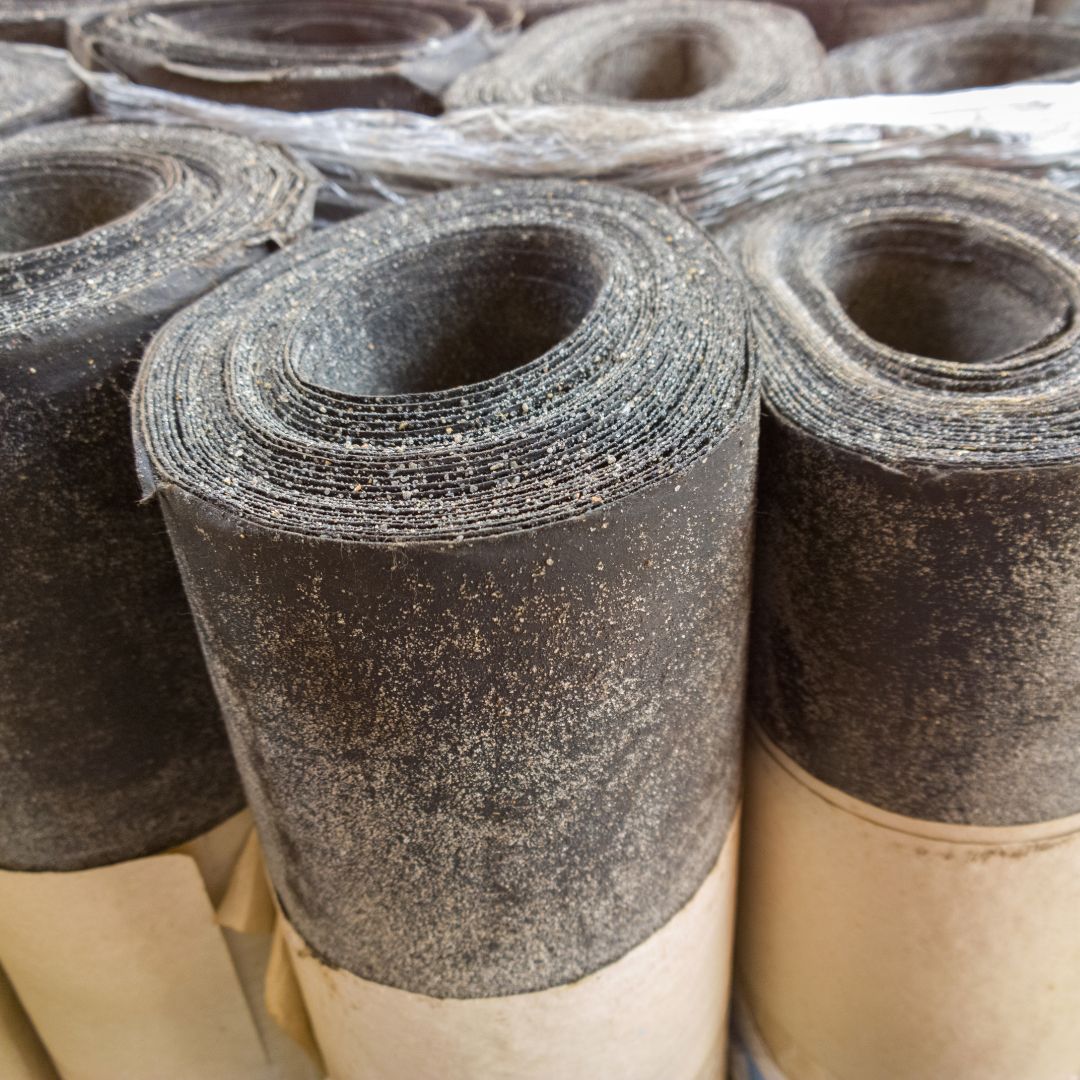 rolled up roofing material