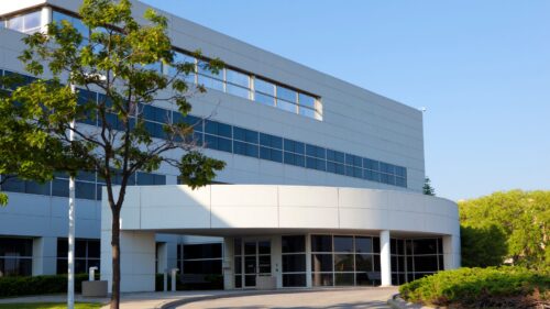 the exterior of a large commercial building