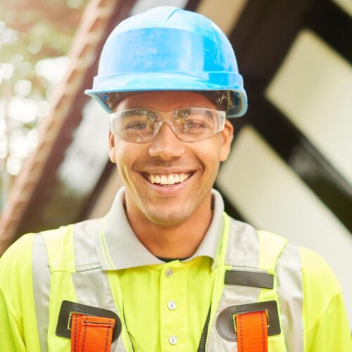 smiling roofer