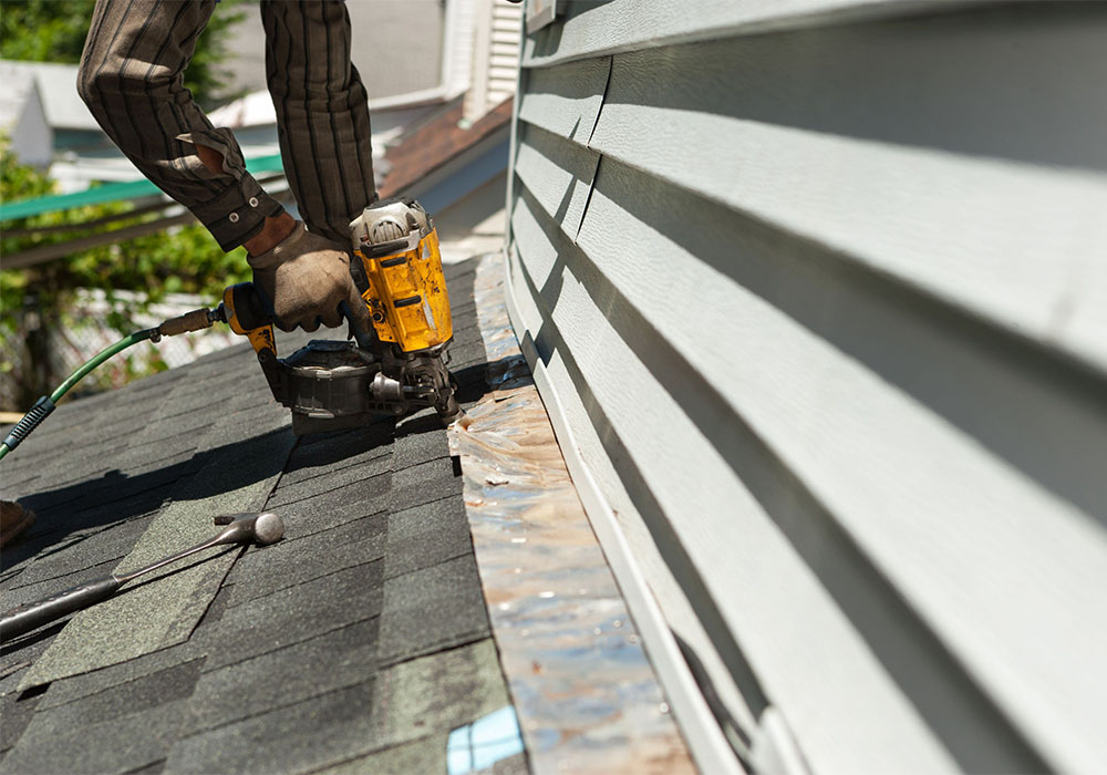 roof repair with nail gun