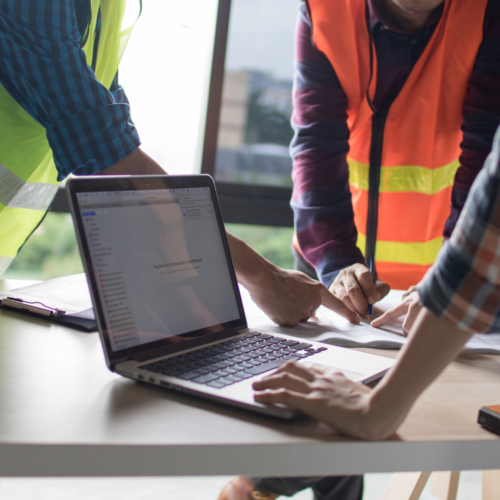 Construction managers making a plan